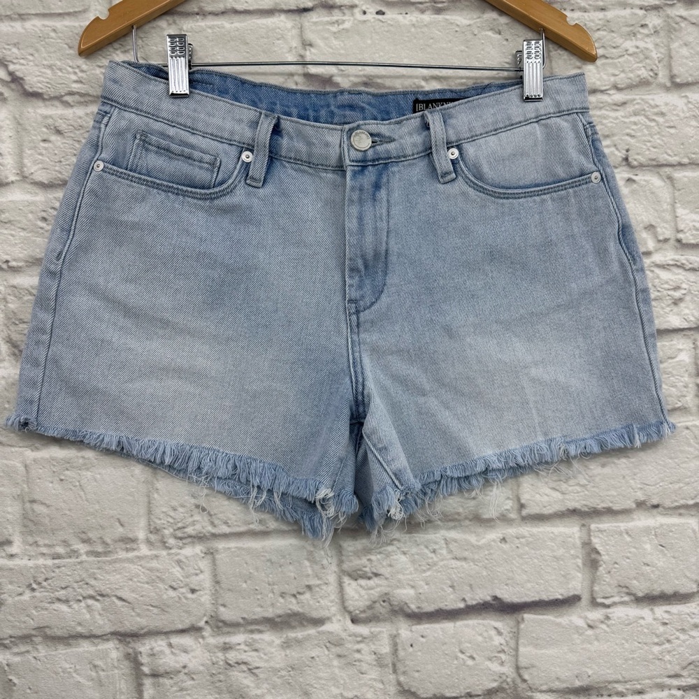 Blank NYC Fulton High Rise Cutoff Denim Shorts Light Wash Frayed Hem Size 29